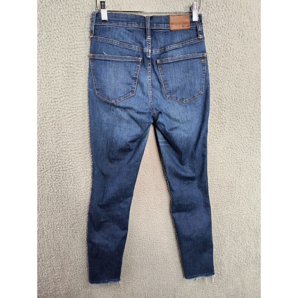 Madewell‎ 10" Mid Rise Skinny Distressed Jeans Button Fly Blue Denim 24 - Picture 4 of 13
